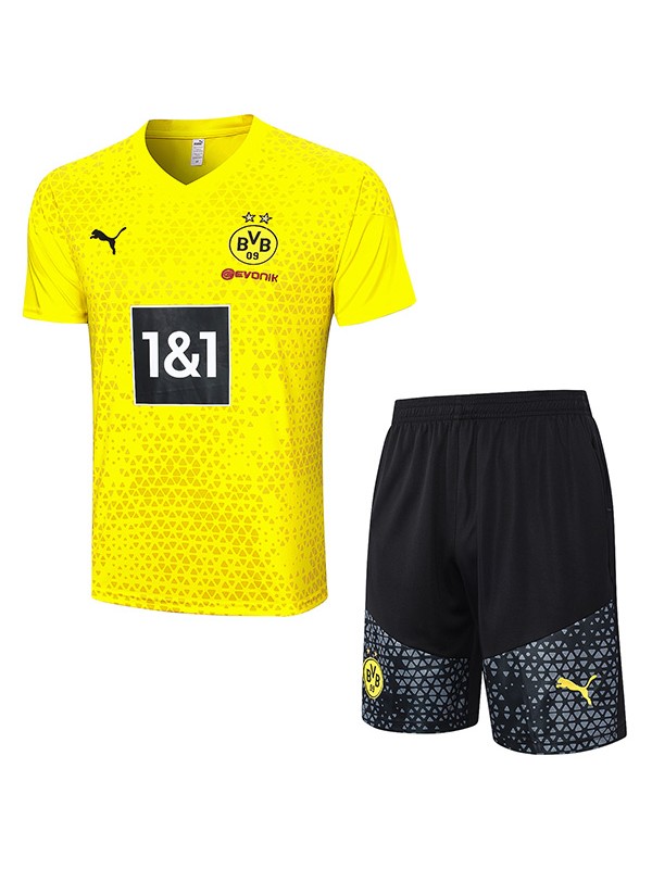 Borussia Dortmund maglia da allenamento uniforme sportiva da uomo maglia da calcio sportiva da calcio kit giallo top t-shirt 2023-2024